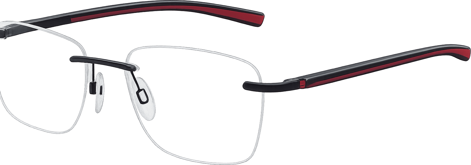 Ducati Rimless Optical — Titanium Red